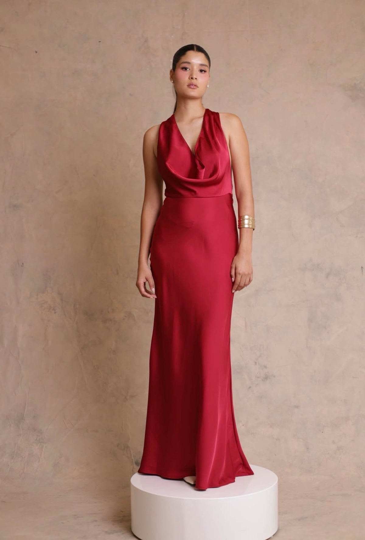 SATIN HALTER