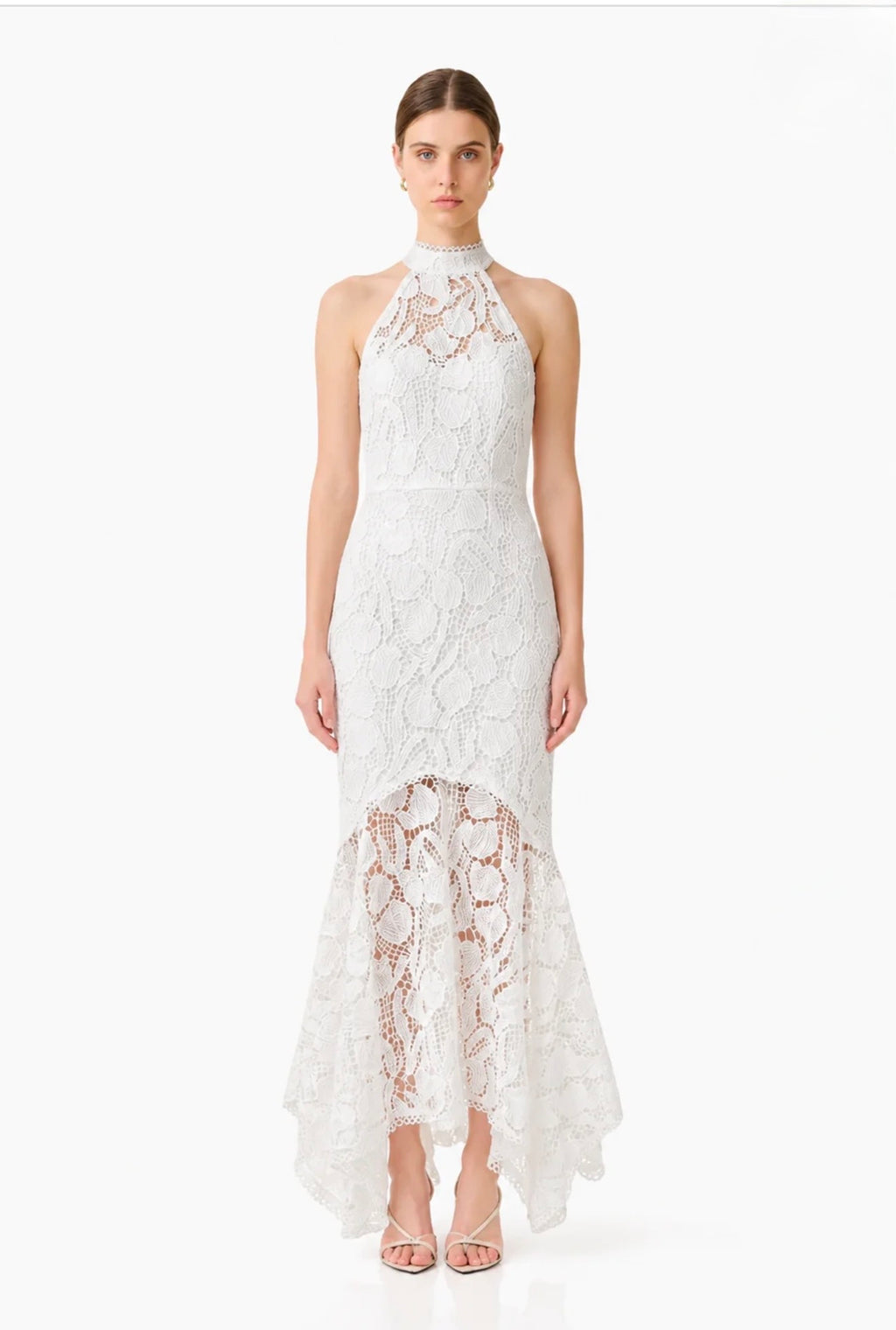 WHITE LACE HALTER