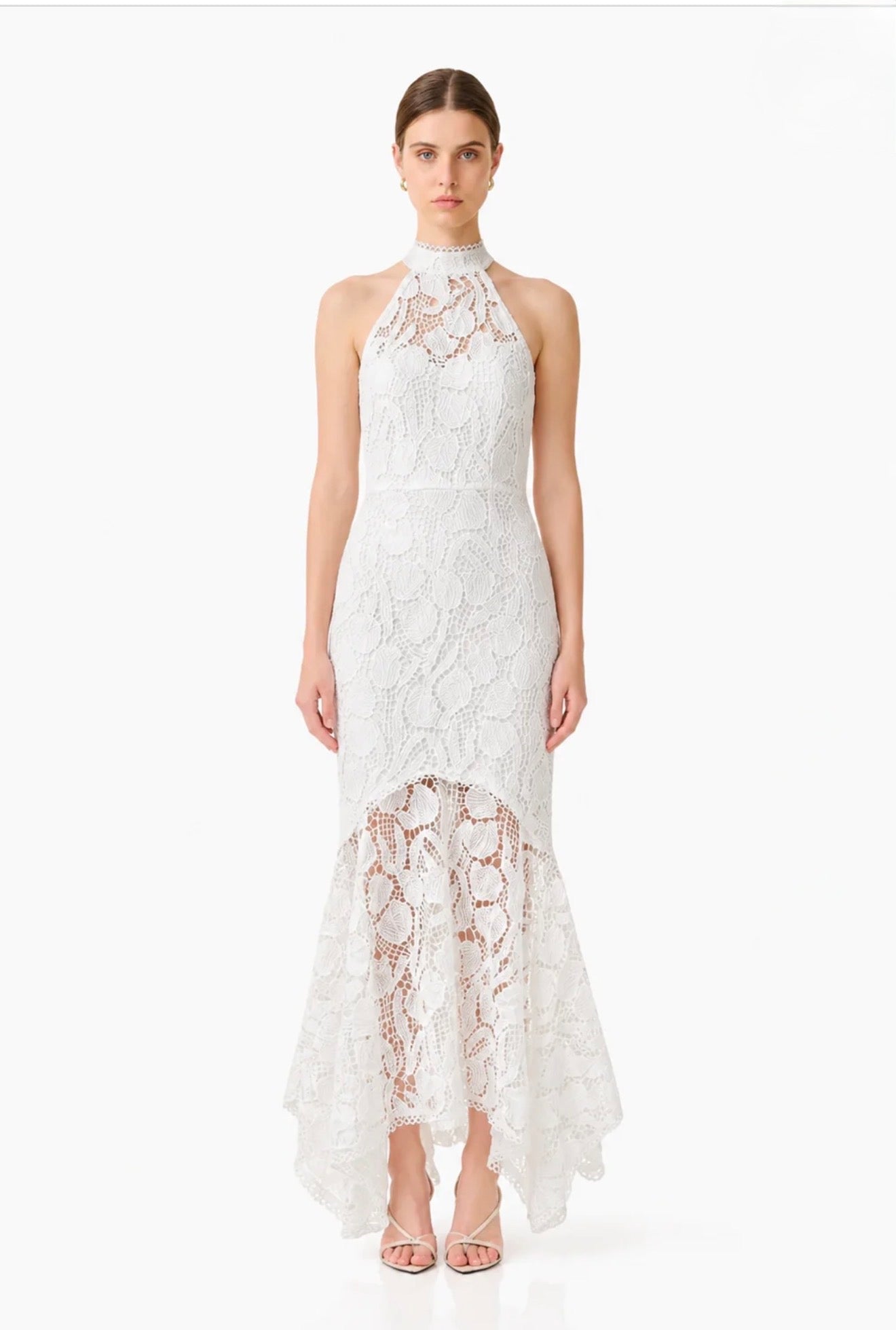 WHITE LACE HALTER