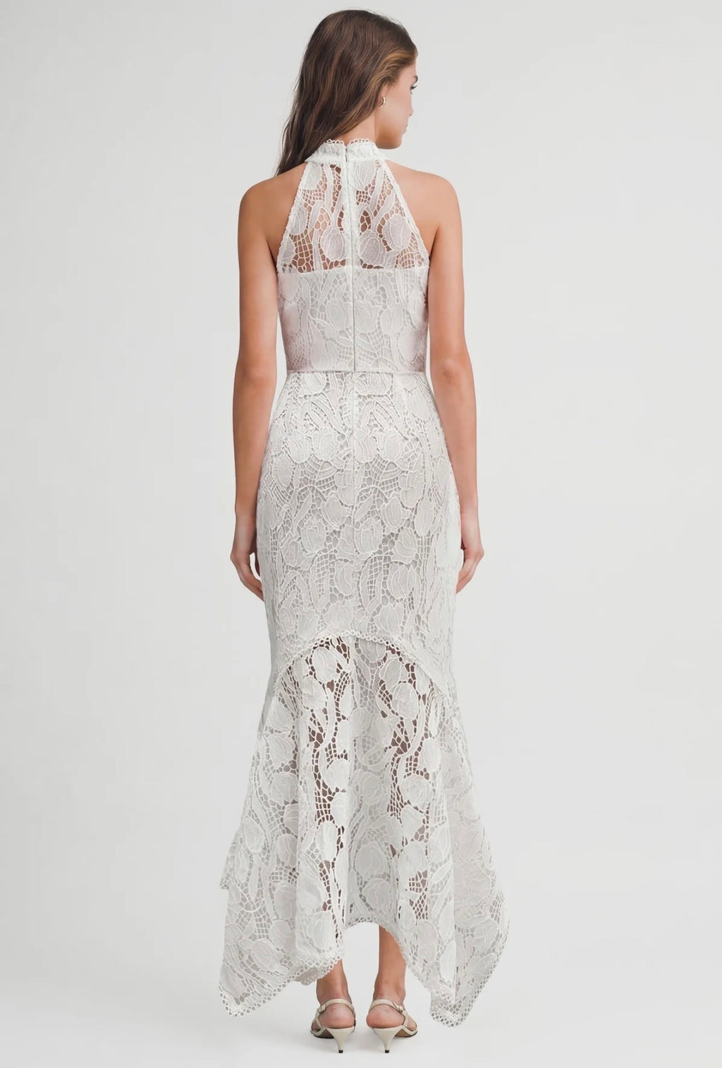 WHITE LACE HALTER