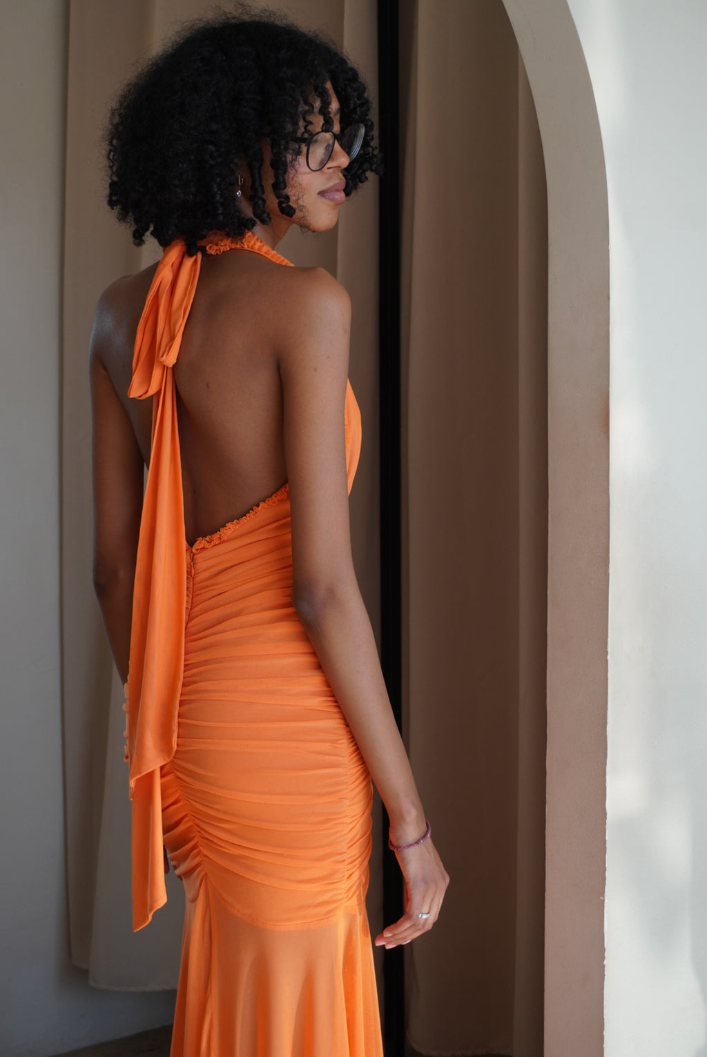 ORANGE HALTER MESH