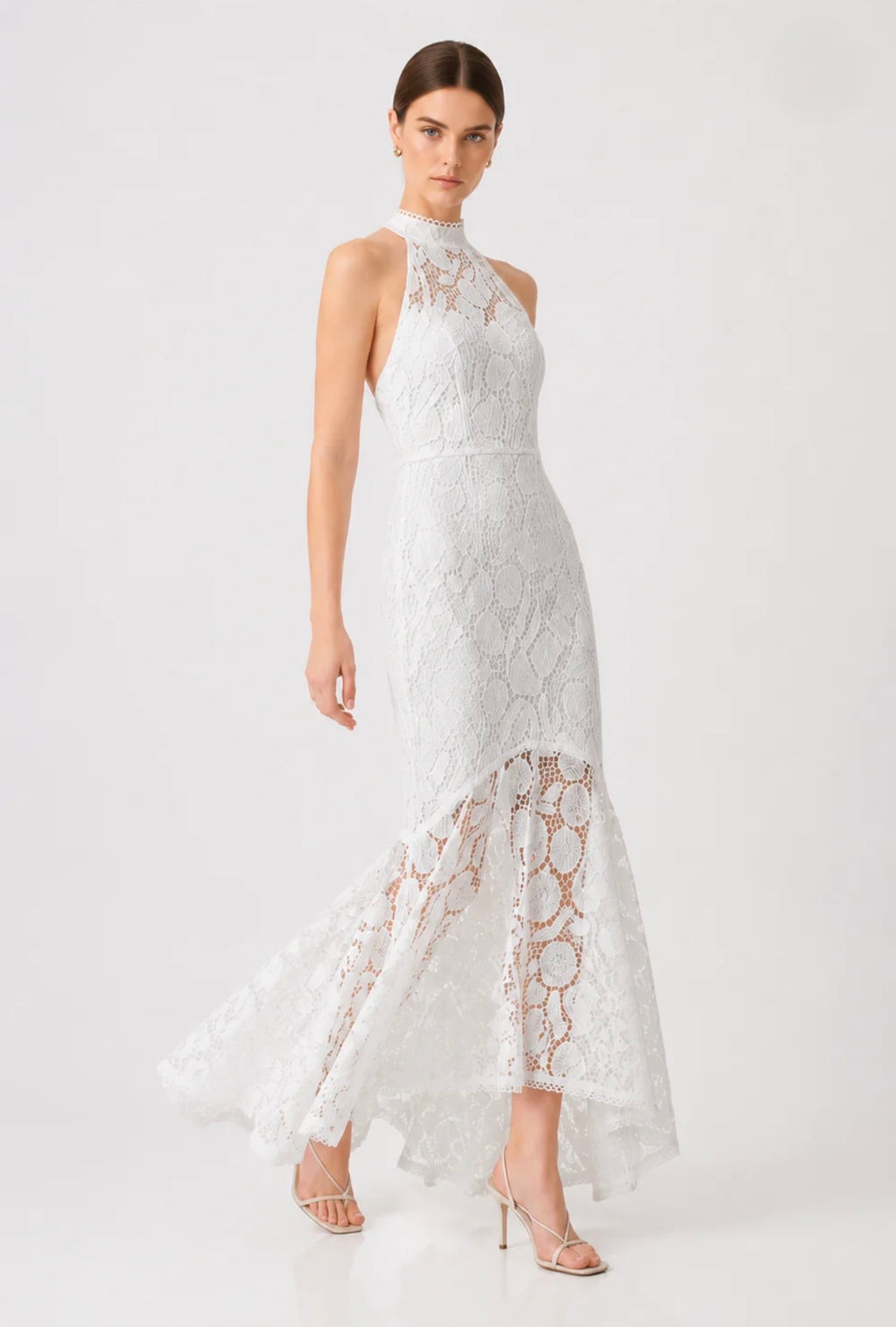 WHITE LACE HALTER