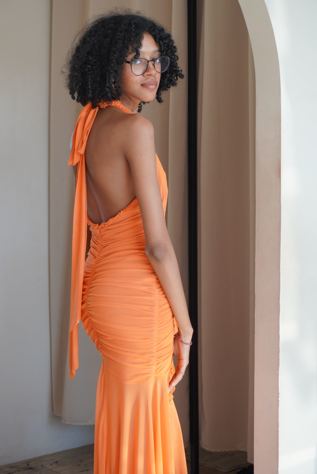 ORANGE HALTER MESH
