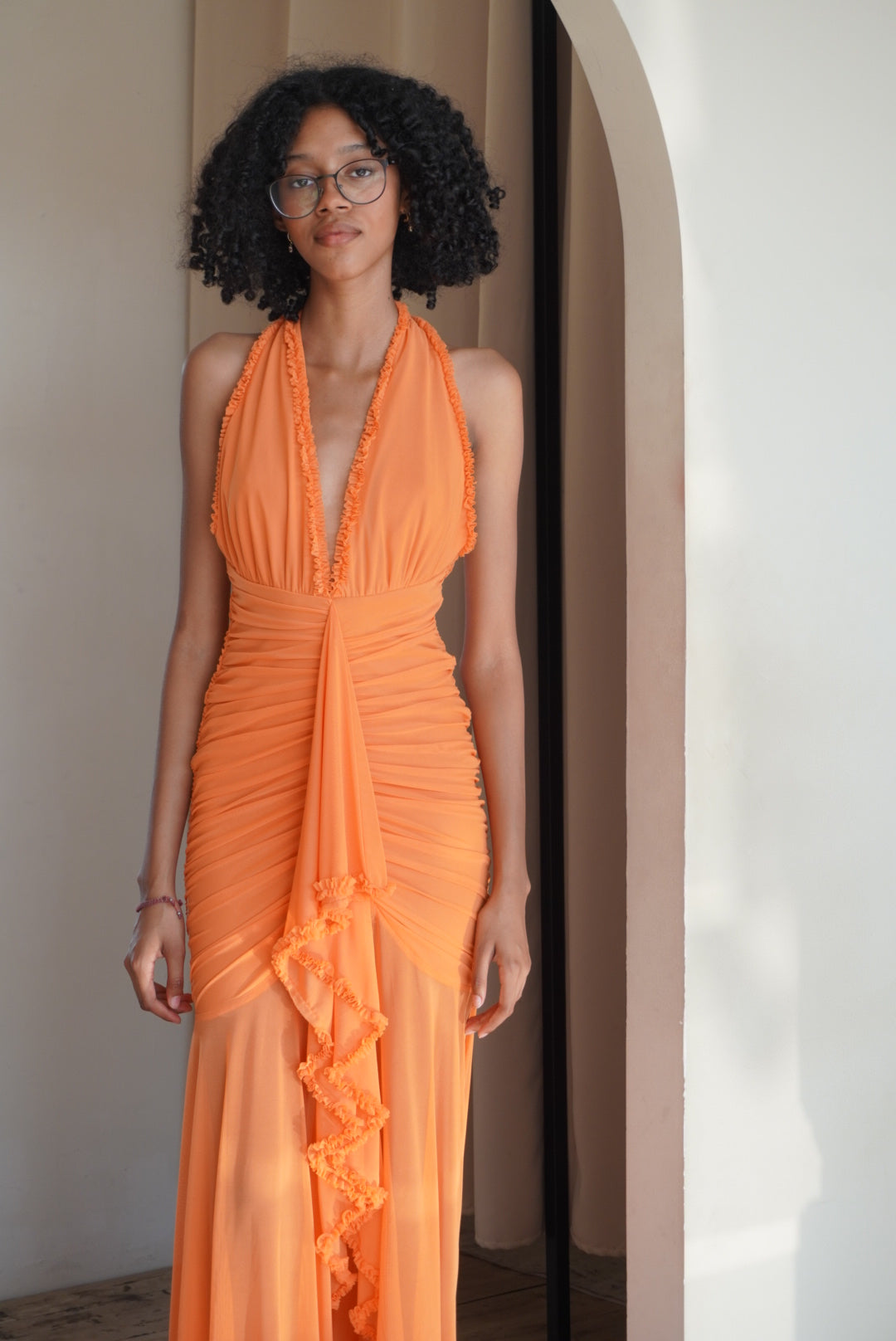 ORANGE HALTER MESH