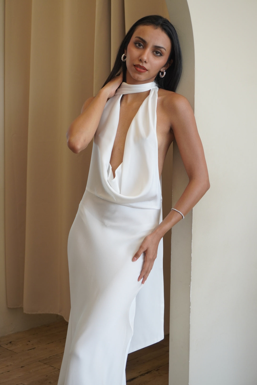 SATÍN HALTER BLANCO