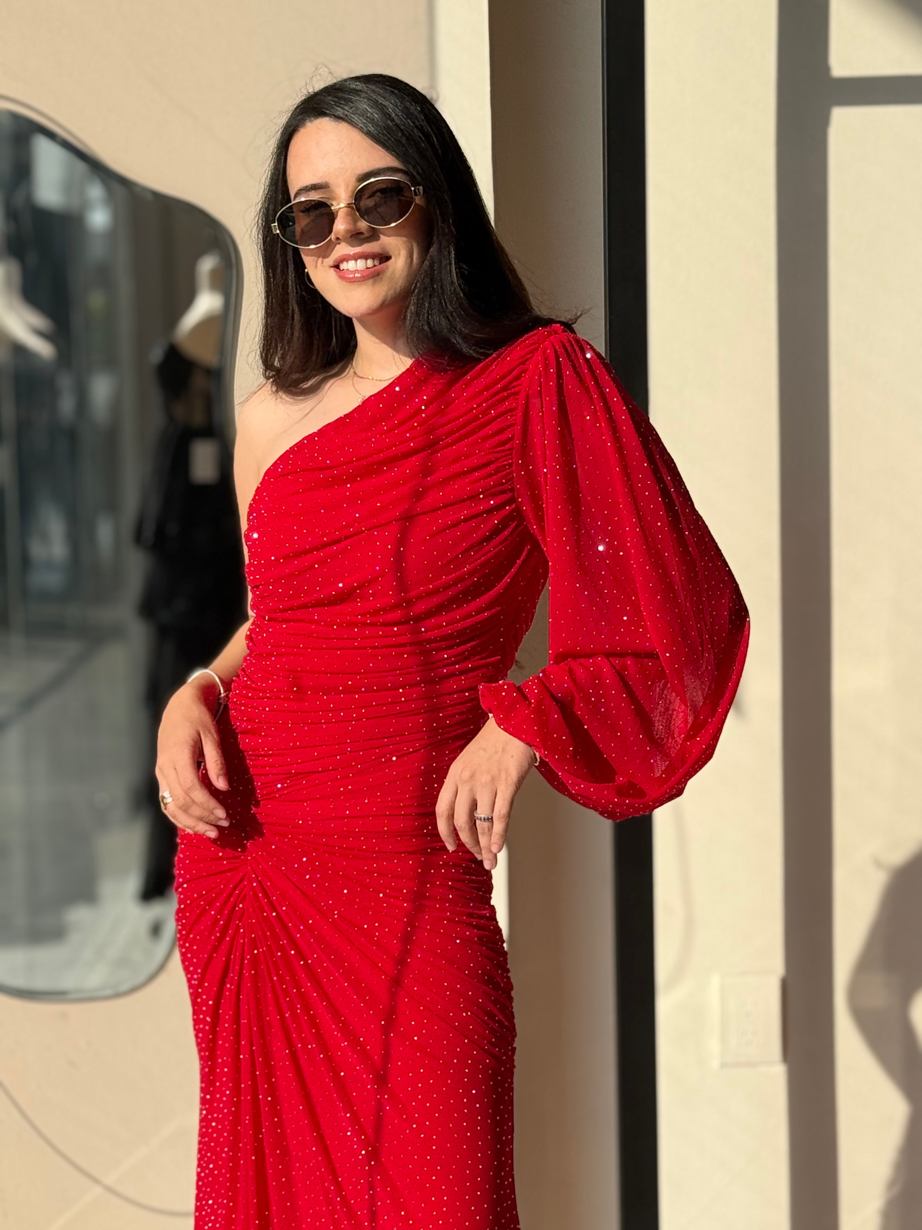 RED MESH DRESS