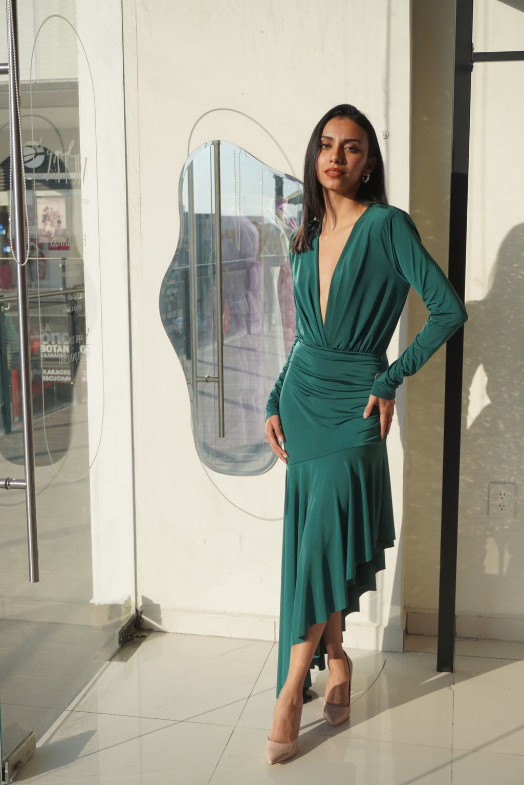 MIDI GREEN DRESS