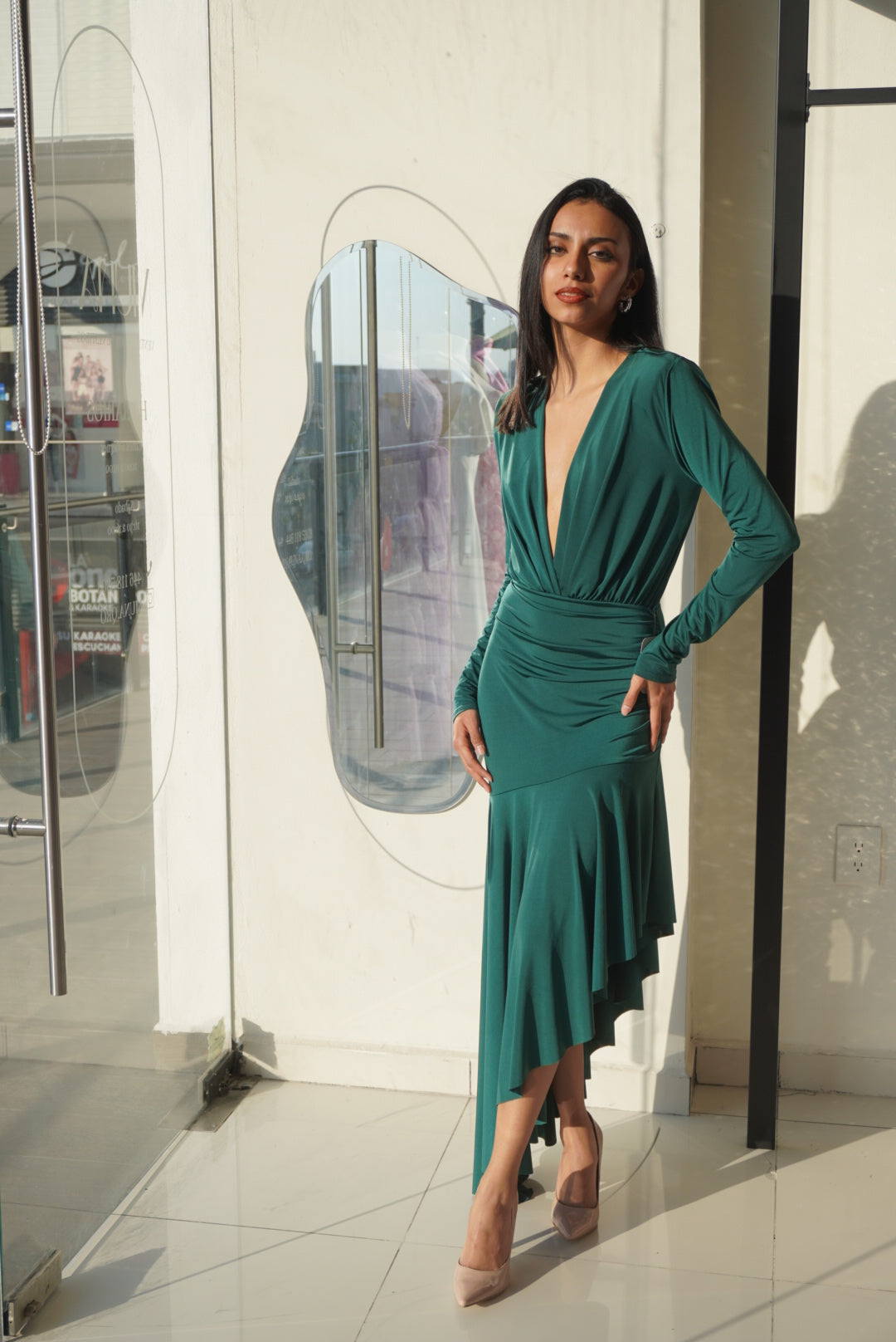 MIDI GREEN DRESS
